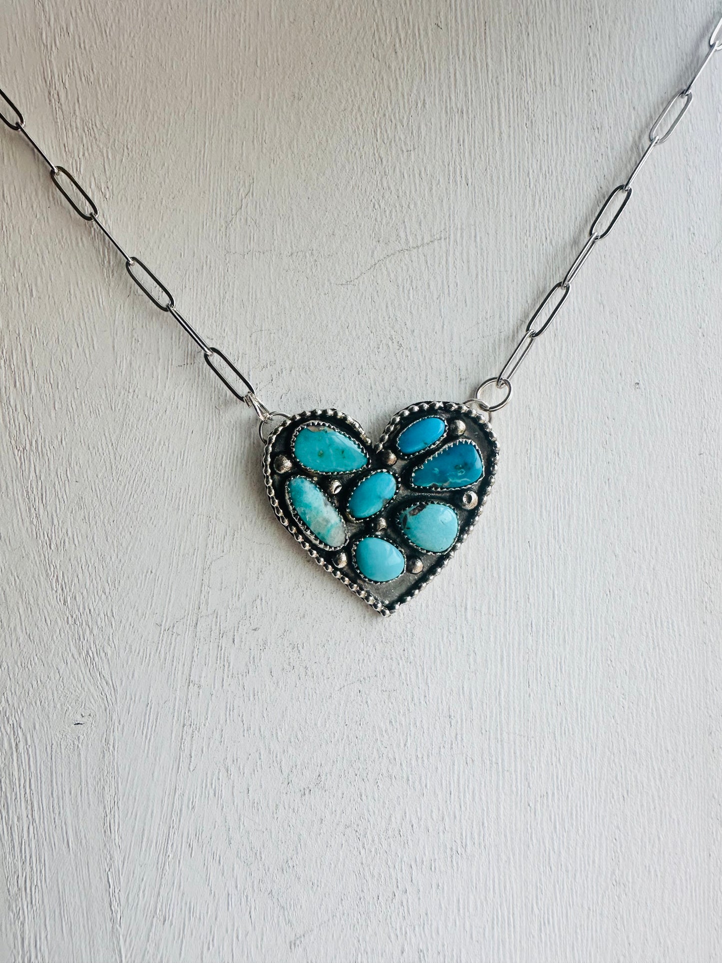 Multi Stone Heart Necklace