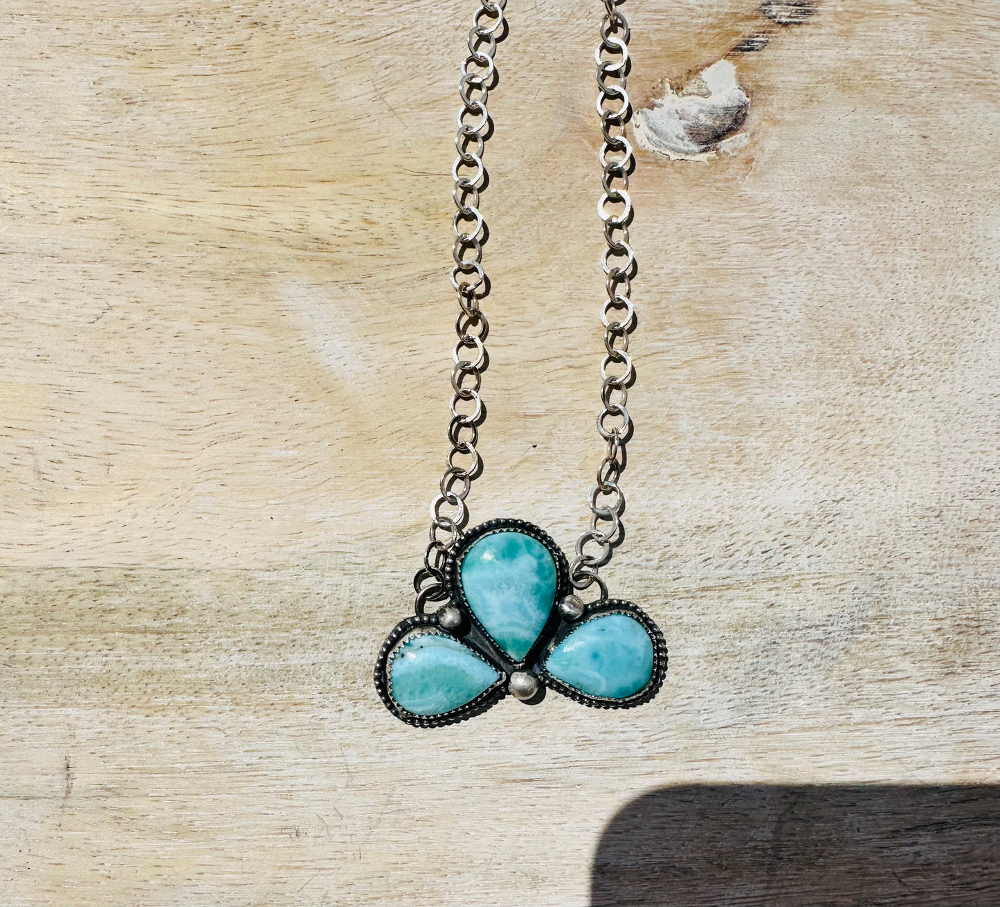 Larimar Half Cluster Necklace