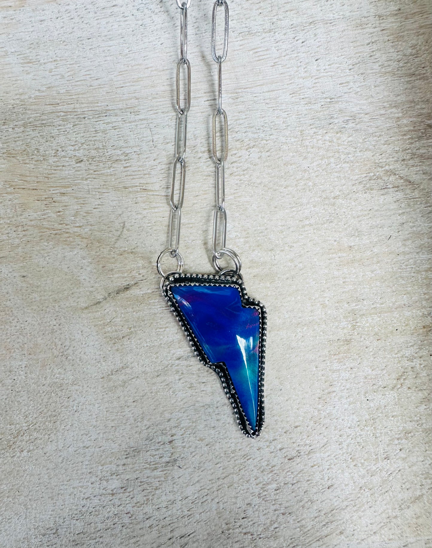 Blue Thunderbolt Necklace