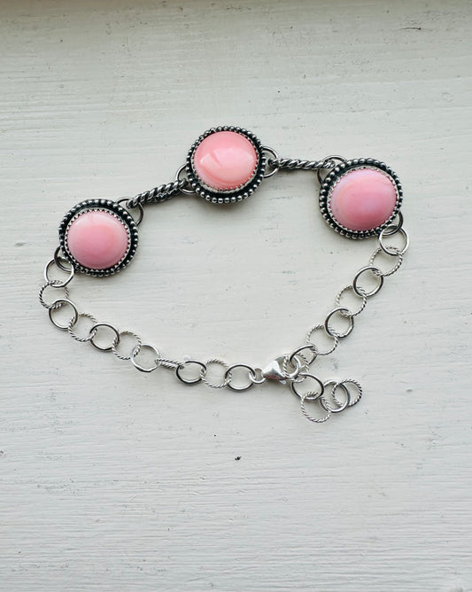 Pink Conch Link Bracelet
