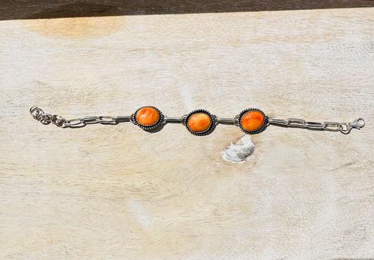 Orange Spiny Link Bracelet